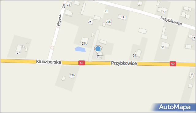 Biadacz, Przybkowice, 27, mapa Biadacz