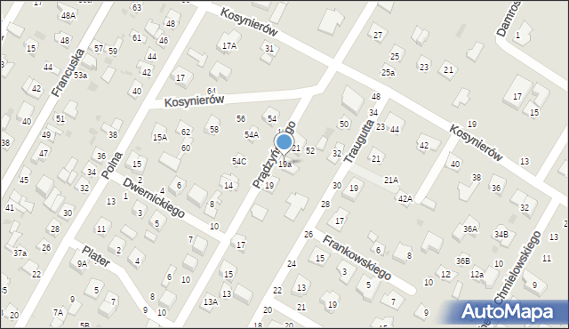 Biała Podlaska, Prądzyńskiego Ignacego, gen., 19a, mapa Białej Podlaskiej