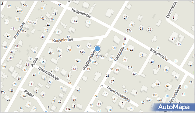 Biała Podlaska, Prądzyńskiego Ignacego, gen., 21, mapa Białej Podlaskiej