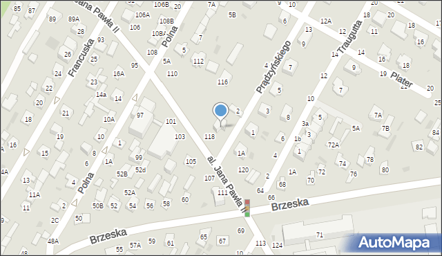 Biała Podlaska, Prądzyńskiego Ignacego, gen., 2A, mapa Białej Podlaskiej