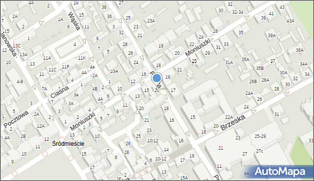 Biała Podlaska, Prosta, 20, mapa Białej Podlaskiej