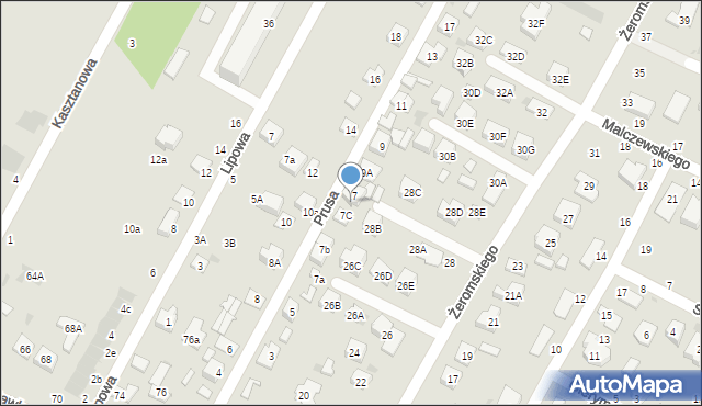 Biała Podlaska, Prusa Bolesława, 7d, mapa Białej Podlaskiej