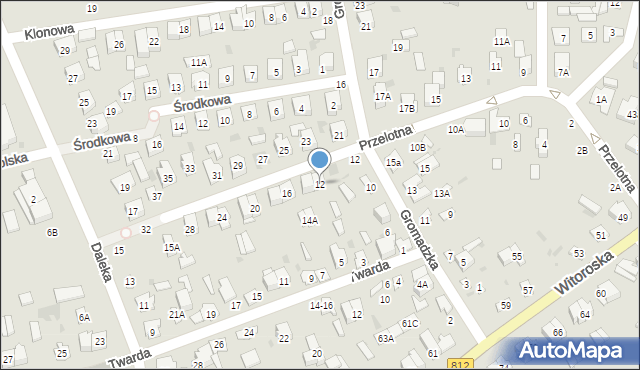 Biała Podlaska, Przelotna, 12, mapa Białej Podlaskiej