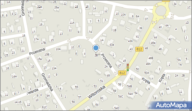 Biała Podlaska, Przelotna, 2B, mapa Białej Podlaskiej