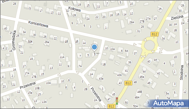 Biała Podlaska, Przelotna, 3, mapa Białej Podlaskiej