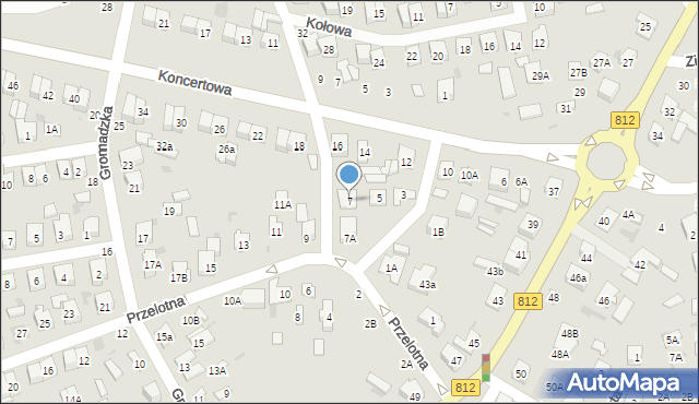 Biała Podlaska, Przelotna, 7, mapa Białej Podlaskiej