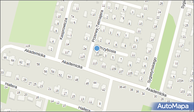 Biała Podlaska, Przerwy-Tetmajera Kazimierza, 3, mapa Białej Podlaskiej