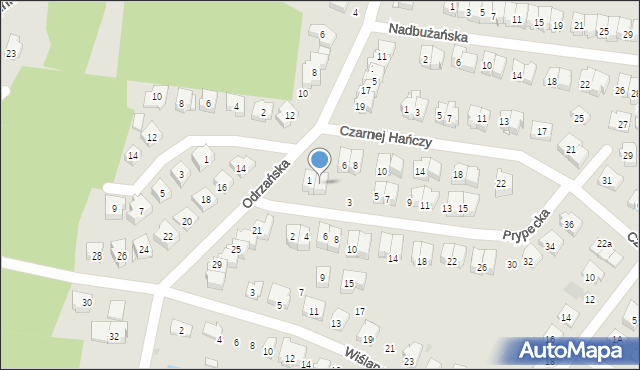 Białystok, Prypecka, 1/1, mapa Białegostoku