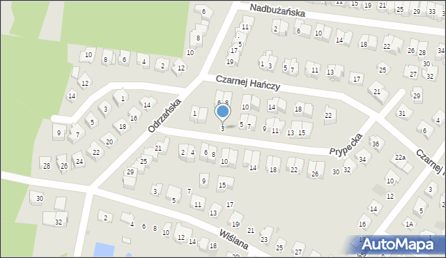Białystok, Prypecka, 3, mapa Białegostoku