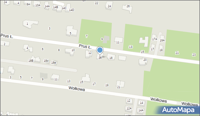 Białystok, Prus Łucji, 16, mapa Białegostoku