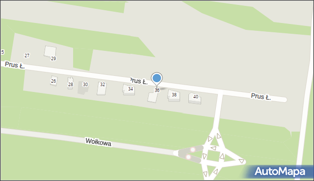 Białystok, Prus Łucji, 36, mapa Białegostoku