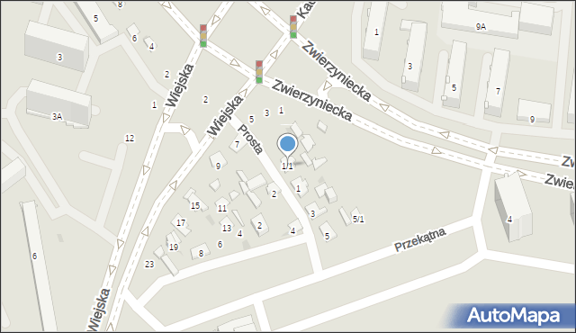Białystok, Prosta, 1/1, mapa Białegostoku