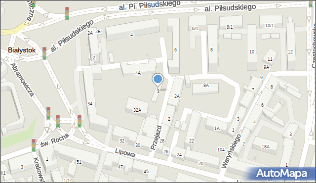 Białystok, Przejazd, 3, mapa Białegostoku