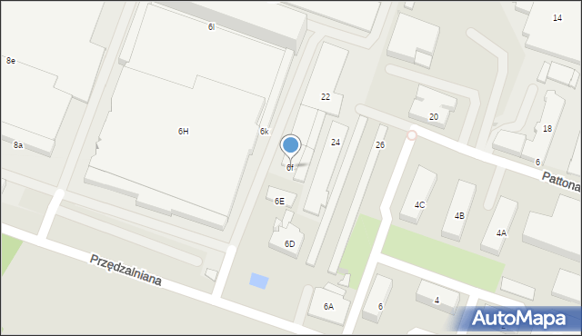 Białystok, Przędzalniana, 6f, mapa Białegostoku