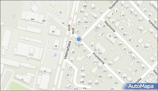 Białystok, Promienna, 21, mapa Białegostoku