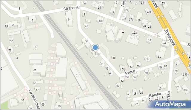 Bielsko-Biała, Prusa Bolesława, 42, mapa Bielsko-Białej