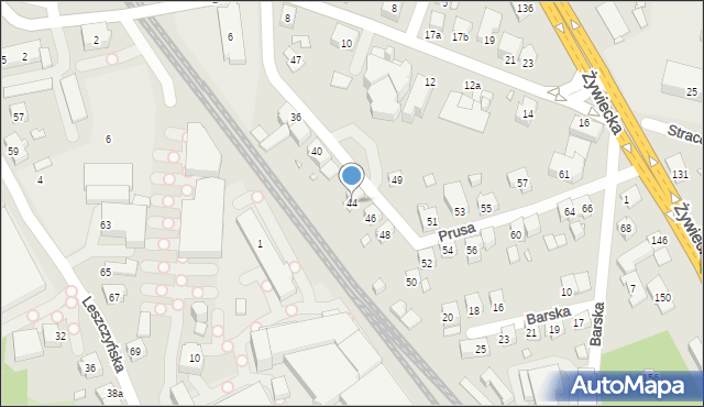 Bielsko-Biała, Prusa Bolesława, 44, mapa Bielsko-Białej