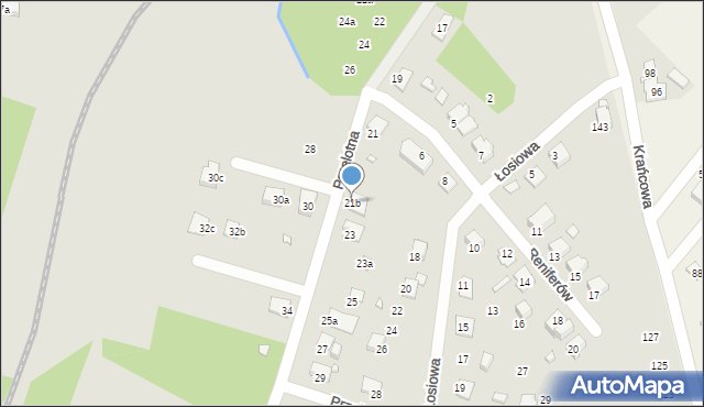 Bielsko-Biała, Przelotna, 21b, mapa Bielsko-Białej