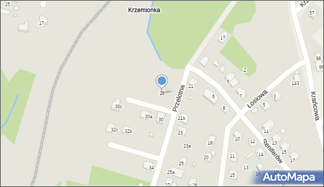 Bielsko-Biała, Przelotna, 28, mapa Bielsko-Białej