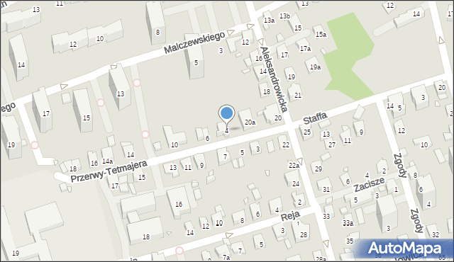 Bielsko-Biała, Przerwy-Tetmajera Kazimierza, 4, mapa Bielsko-Białej