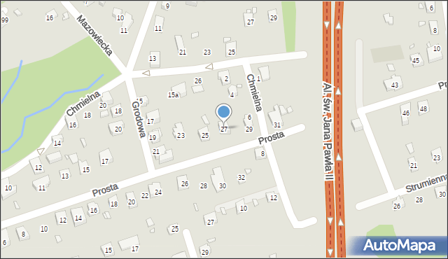 Bielsko-Biała, Prosta, 27, mapa Bielsko-Białej