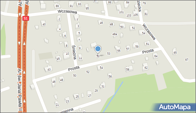 Bielsko-Biała, Prosta, 51, mapa Bielsko-Białej