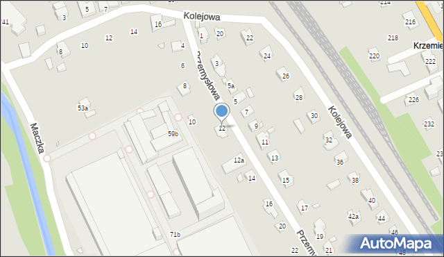 Bielsko-Biała, Przemysłowa, 12, mapa Bielsko-Białej