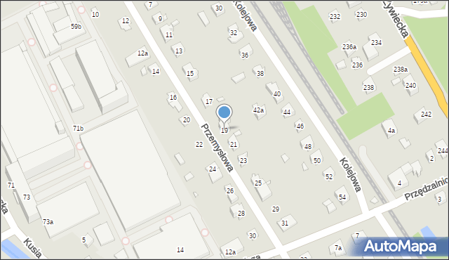 Bielsko-Biała, Przemysłowa, 19, mapa Bielsko-Białej