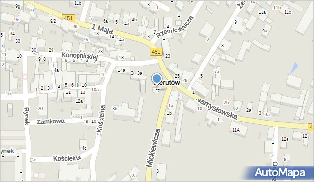 Bierutów, Przyjaciół Żołnierza, 27, mapa Bierutów