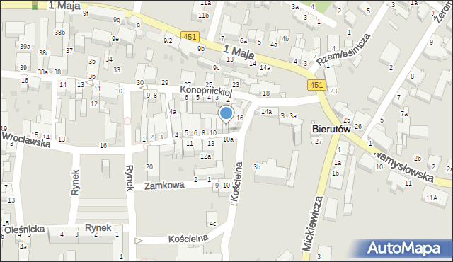 Bierutów, Przyjaciół Żołnierza, 7c, mapa Bierutów