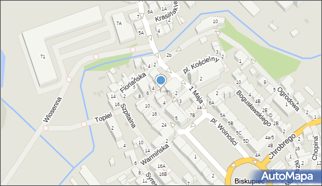 Biskupiec, Przeskok, 5, mapa Biskupiec