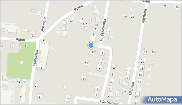 Błaszki, Projektowana, 11A, mapa Błaszki