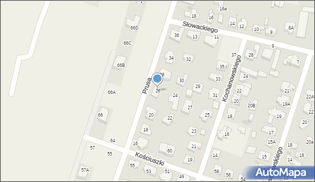 Blizne Jasińskiego, Prusa Bolesława, 26, mapa Blizne Jasińskiego