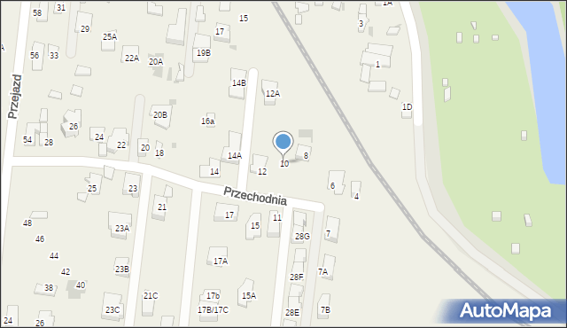 Blizne Łaszczyńskiego, Przechodnia, 10, mapa Blizne Łaszczyńskiego