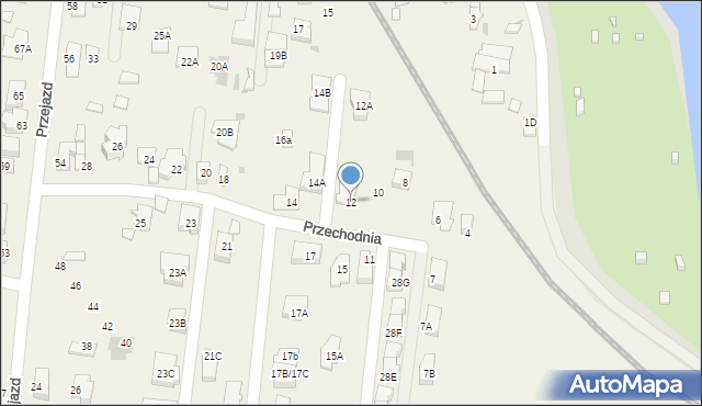 Blizne Łaszczyńskiego, Przechodnia, 12, mapa Blizne Łaszczyńskiego