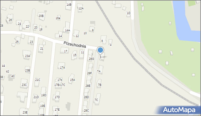 Blizne Łaszczyńskiego, Przechodnia, 7, mapa Blizne Łaszczyńskiego