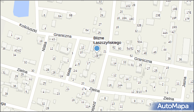Blizne Łaszczyńskiego, Przejazd, 19, mapa Blizne Łaszczyńskiego