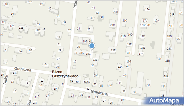 Blizne Łaszczyńskiego, Przejazd, 30, mapa Blizne Łaszczyńskiego