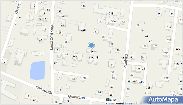 Blizne Łaszczyńskiego, Przejazd, 35, mapa Blizne Łaszczyńskiego