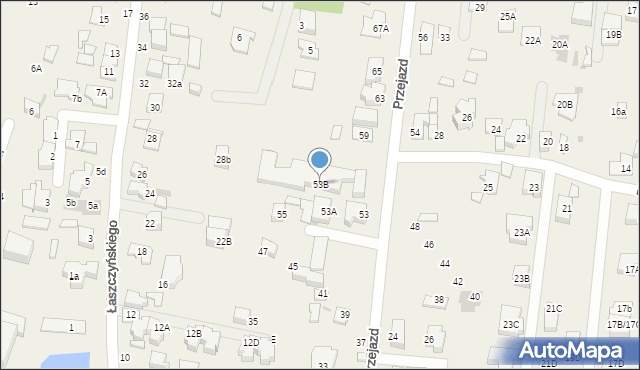 Blizne Łaszczyńskiego, Przejazd, 53B, mapa Blizne Łaszczyńskiego