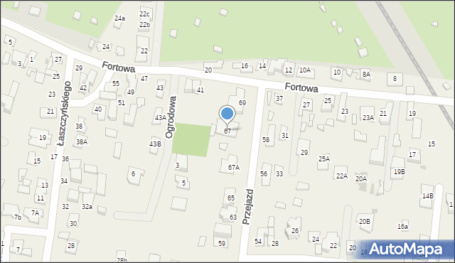 Blizne Łaszczyńskiego, Przejazd, 67, mapa Blizne Łaszczyńskiego