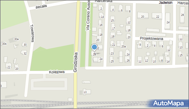 Błonie, Przybysza, 28, mapa Błonie