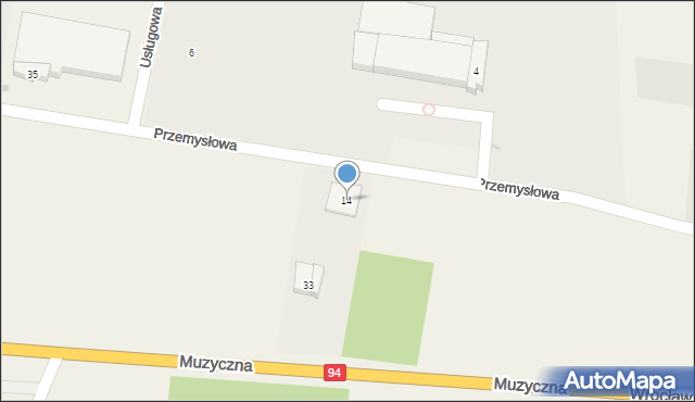 Błonie, Przemysłowa, 14, mapa Błonie