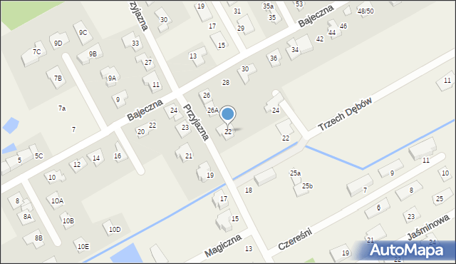 Bobrowiec, Przyjazna, 22, mapa Bobrowiec