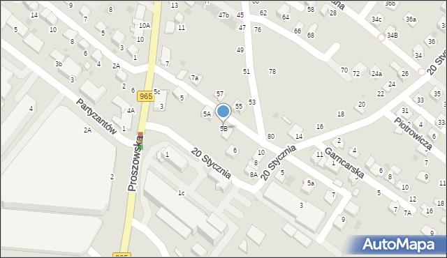 Bochnia, Proszowska, 5B, mapa Bochni