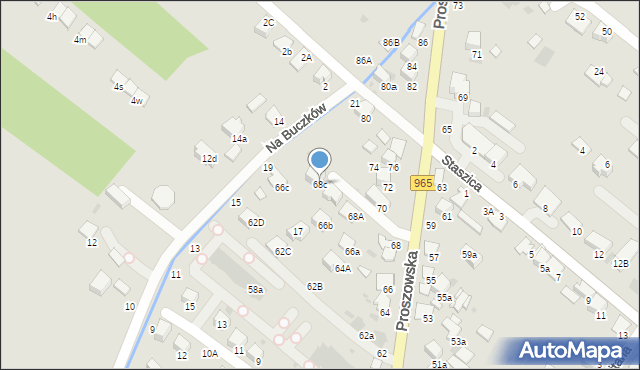 Bochnia, Proszowska, 68c, mapa Bochni