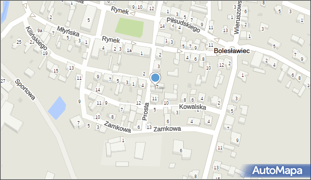 Bolesławiec, Prosta, 9, mapa Bolesławca