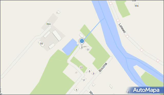 Borkowo, Prosta, 9, mapa Borkowo