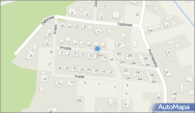 Borówiec, Prosta, 12, mapa Borówiec