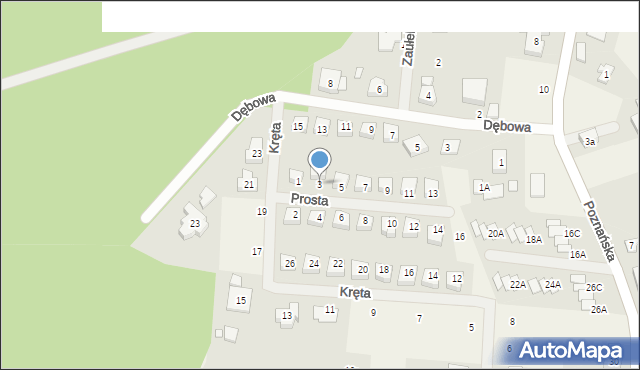 Borówiec, Prosta, 3, mapa Borówiec